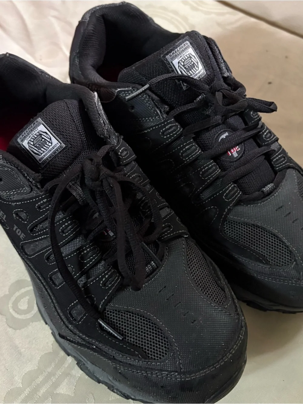 Skechers Men's Black Athletic Steel Toe Sneakers